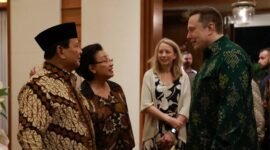 Presiden terpilih periode 2024-2029 Prabowo Subianto dan CEO SpaceX Elon Musk bertemu di Balangan. (Dok. Tim Media Prabowo)