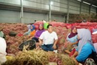 Kepala Badan Pangan Nasional (Bapanas) Arief Prasetyo Adi saat melakukan kunjungan kerja ke gudang dan cold storage bawang merah CV Surabaya Perkasa Sejahtera. (Dok. Tim Komunikasi Bapanas)