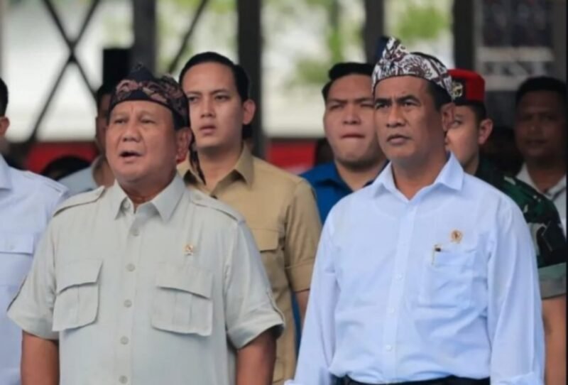 Presiden RI Prabowo Subianto dan Menteri Pertanian Andi Amran Sulaiman. (Instagram.com/@kemhanri)