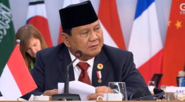 Presiden RI Prabowo Subianto saat berbicara di hadapan para pemimpin negara G20 di sesi pertama Konferensi Tingkat Tinggi (KTT) G20. (Dok. Tim Media Prabowo)

