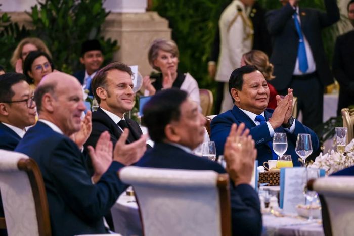 Jamuan santap malam kenegaraan, antara Presiden Republik Indonesia Prabowo Subianto dan Presiden Republik Prancis Emmanuel Macron yang digelar pada Rabu malam, 28 Mei 2025, di Istana Negara, Jakarta.. (Dok. Tim Media Prabowo Subianto)