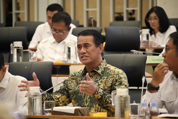 Menteri Pertanian (Mentan) Andi Amran Sulaiman dalam rapat di Gedung DPR. (Dok. Kementan)

